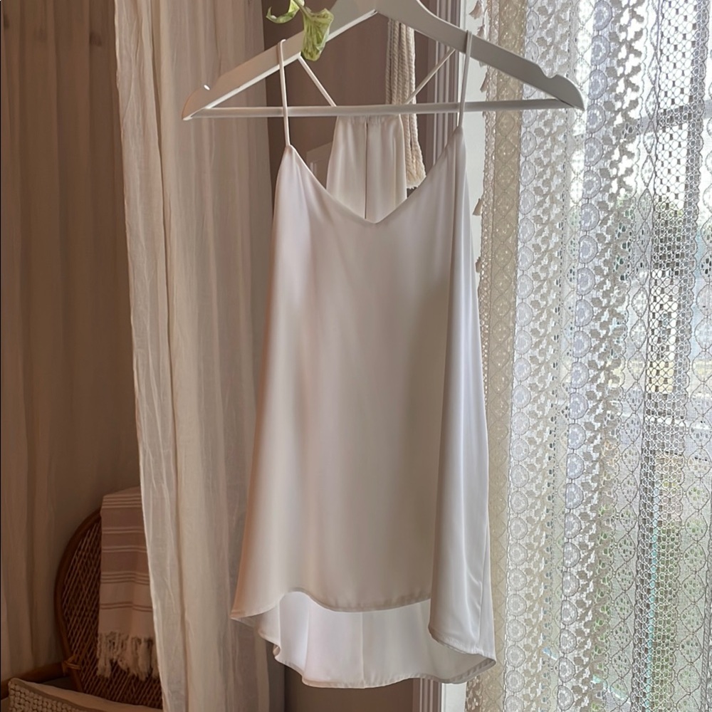 Chic Express White Satin Tank Top